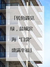 转角遇见绿，盐城滨海“口袋”盛满幸福