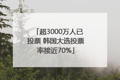 超3000万人已投票 韩国大选投票率接近70%