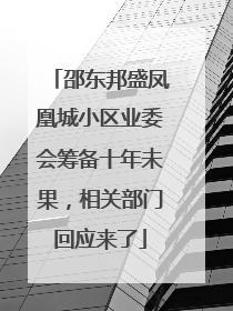 邵东邦盛凤凰城小区业委会筹备十年未果，相关部门回应来了