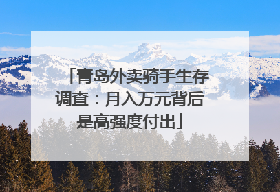 青岛外卖骑手生存调查：月入万元背后是高强度付出