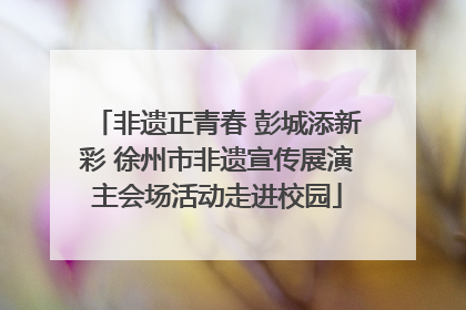非遗正青春 彭城添新彩 徐州市非遗宣传展演主会场活动走进校园