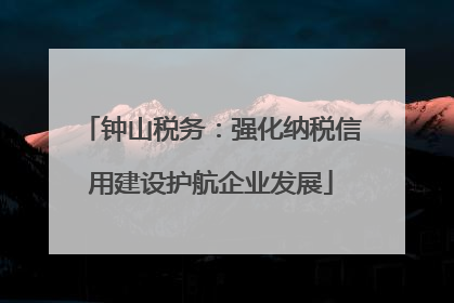 钟山税务：强化纳税信用建设护航企业发展