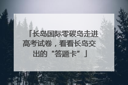长岛国际零碳岛走进高考试卷，看看长岛交出的“答题卡”