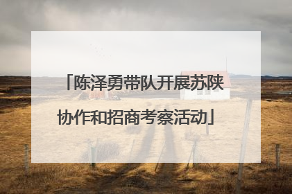 陈泽勇带队开展苏陕协作和招商考察活动