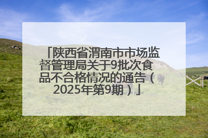 陕西省渭南市市场监督管理局关于9批次食品不合格情况的通告（2025年第9期）