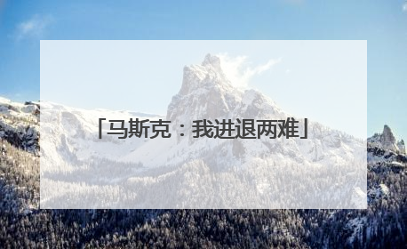 马斯克：我进退两难