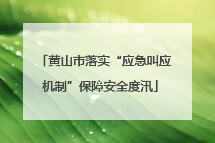 黄山市落实“应急叫应机制”保障安全度汛