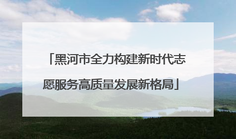 黑河市全力构建新时代志愿服务高质量发展新格局