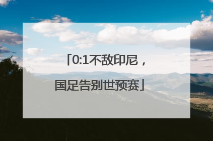 0:1不敌印尼，国足告别世预赛