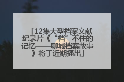 12集大型档案文献纪录片《“档”不住的记忆——聊城档案故事》将于近期播出