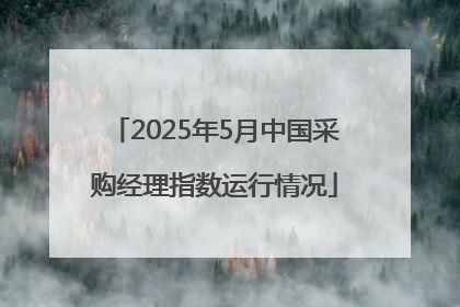 2025年5月中国采购经理指数运行情况