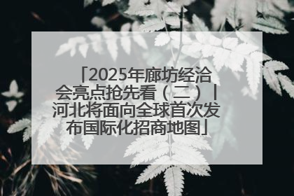 2025年廊坊经洽会亮点抢先看（二）丨河北将面向全球首次发布国际化招商地图