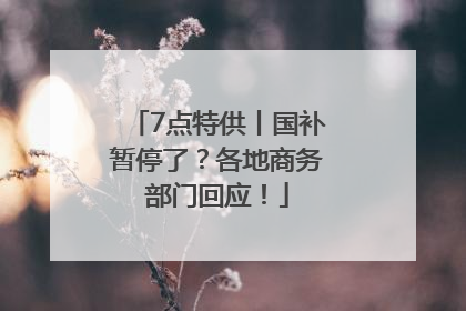 7点特供丨国补暂停了？各地商务部门回应！