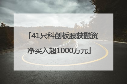41只科创板股获融资净买入超1000万元