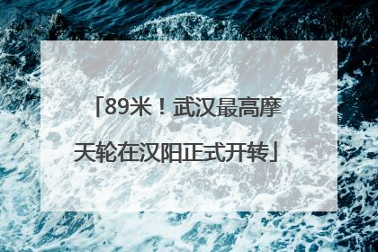 89米！武汉最高摩天轮在汉阳正式开转