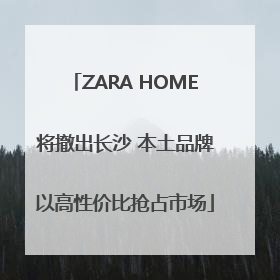ZARA HOME将撤出长沙 本土品牌以高性价比抢占市场